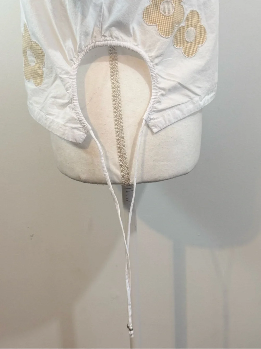 ✨SOLD✨Madewell White Floral Appliqué Puff Sleeve Poplin Top Size Large - Picture 3 of 10